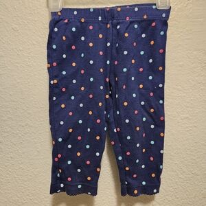 3/$6 Carter's Navy Leggings with Colorful Dots Cupcake On Back 6 Months